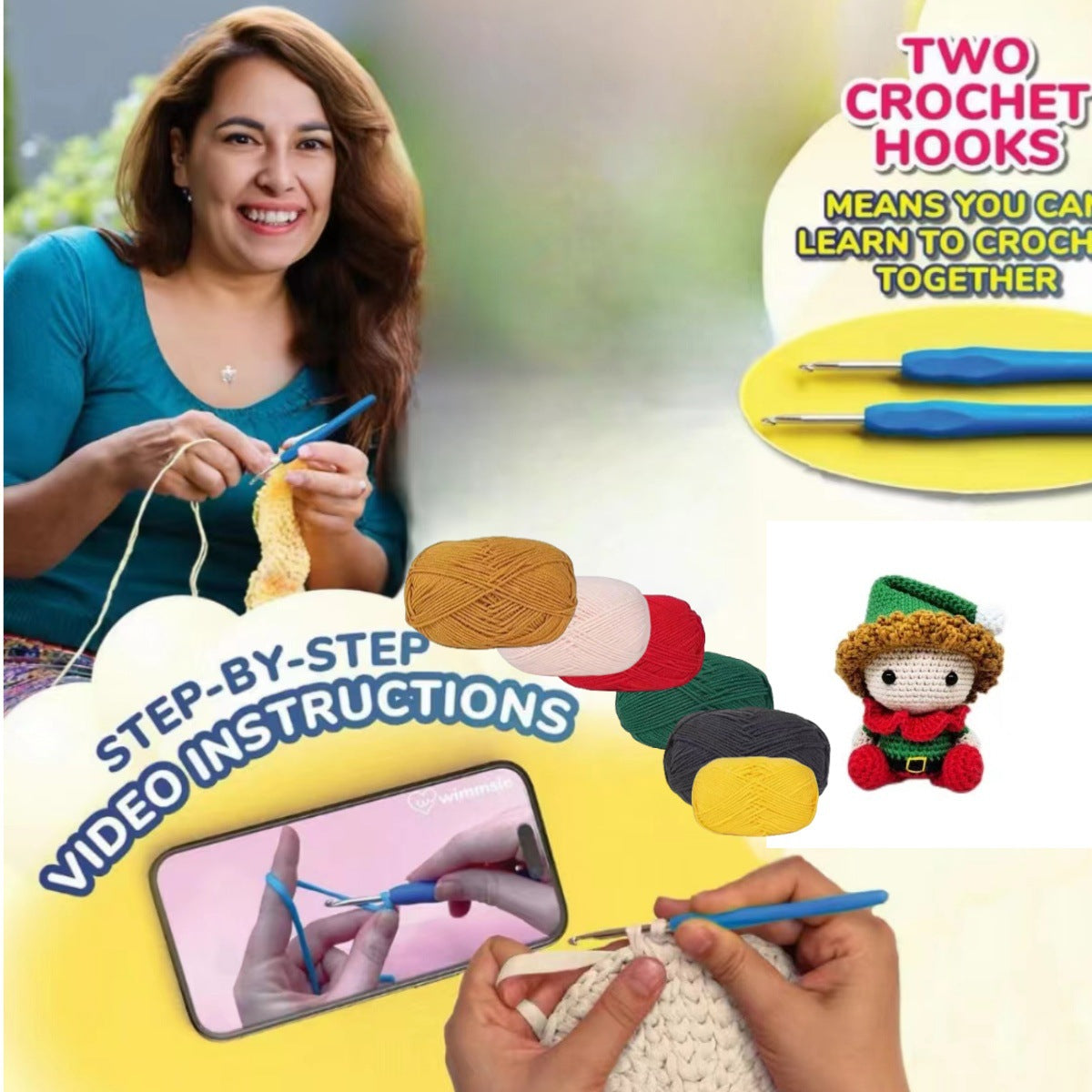 Christmas doll DIY wool doll hand-woven material package